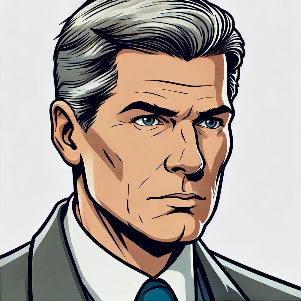 Colonel Julyan Portrait Cartoon Art