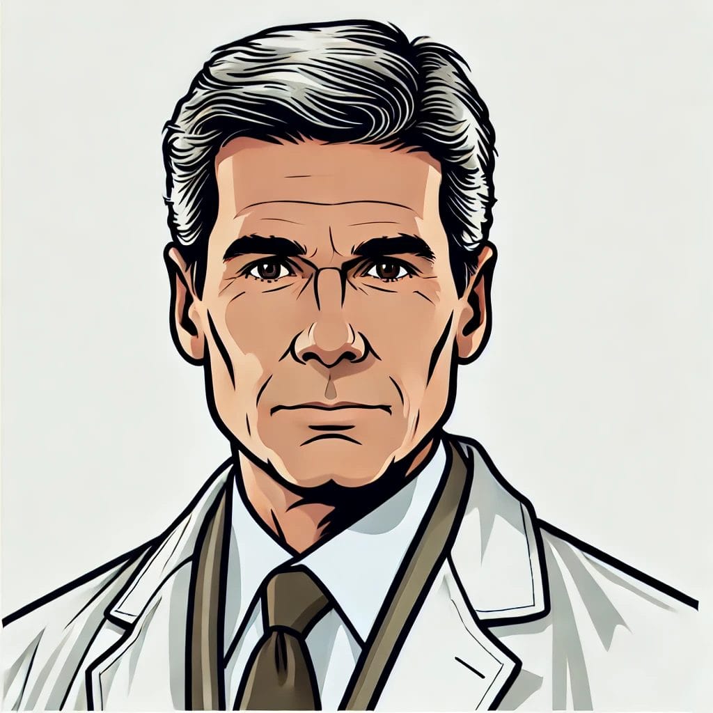 Dr. Baker Portrait Cartoon Art