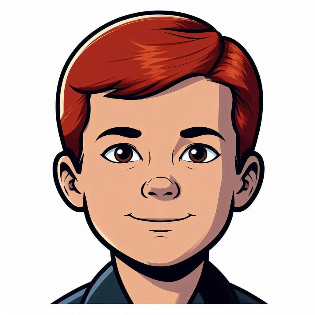 Bill Denbrough Cartoon Portrait Art