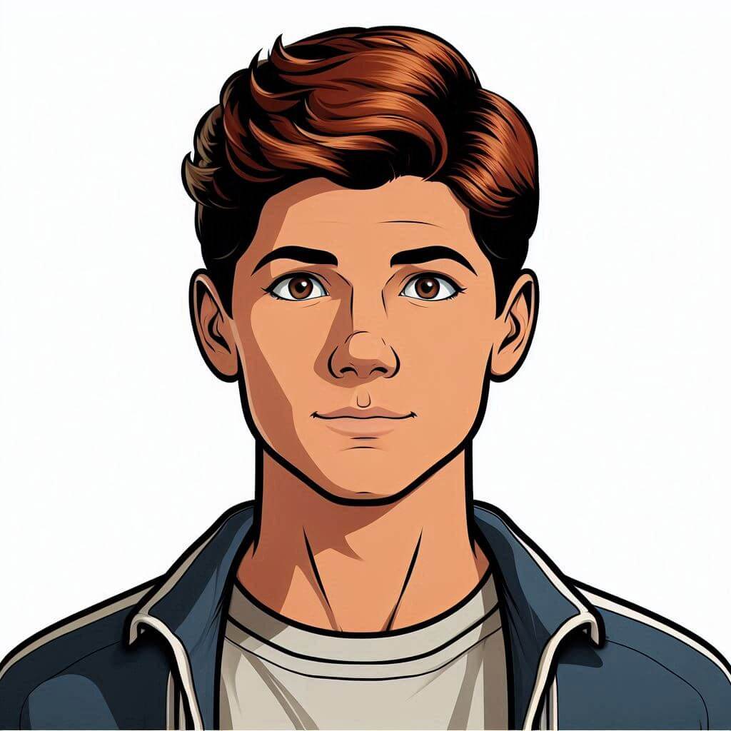 Ollie Peterson Cartoon Portrait Art