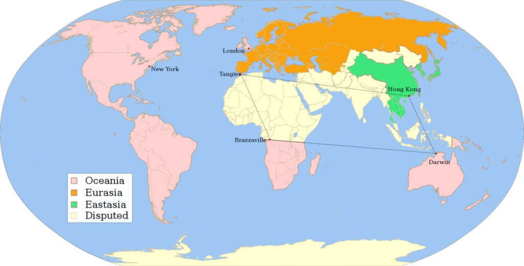 Political Geographical Map of 1984