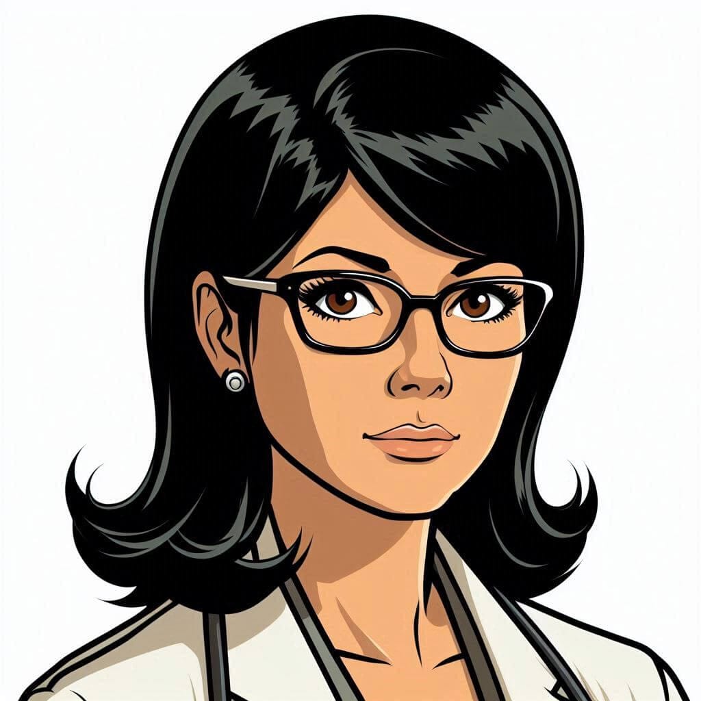 Dr. Maria's Portrait Dr. Maria Cartoon Portrait Art