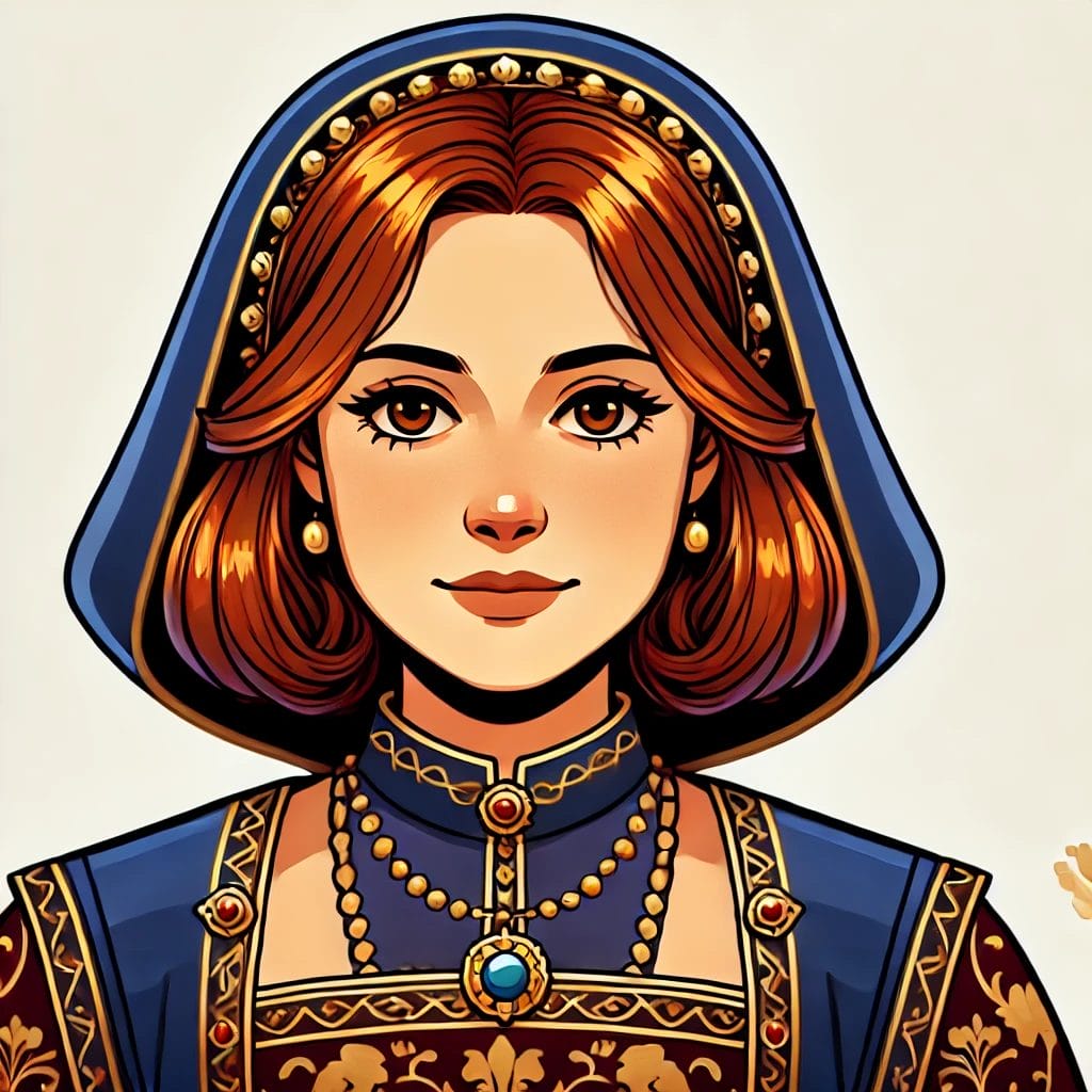 Portrait of Coraline Jones Queen Katherine Portrait Cartoon Art