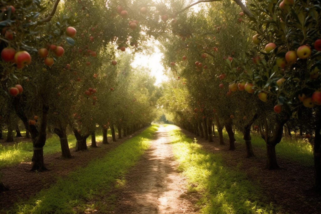 Fruit trees in District 11 of the Hunger Games art