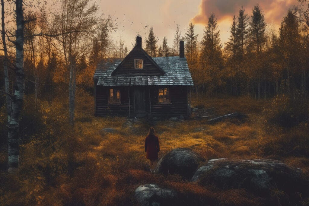 Cabin in the woods from Surfacing