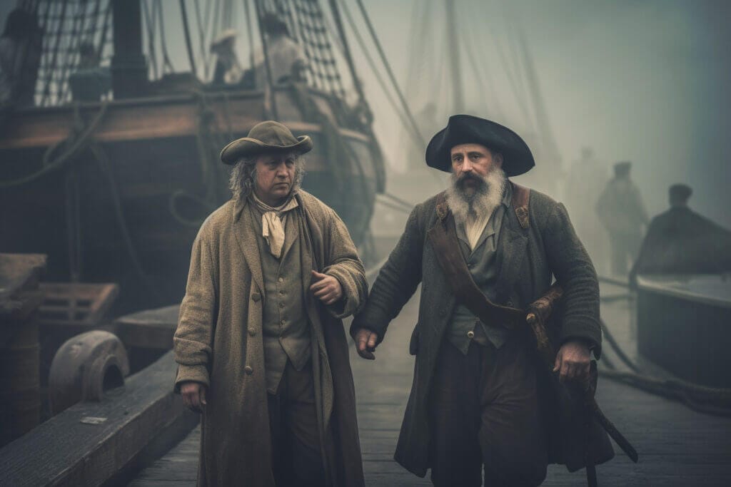 Richard Joyce and John Hunter from Treasure Island novel