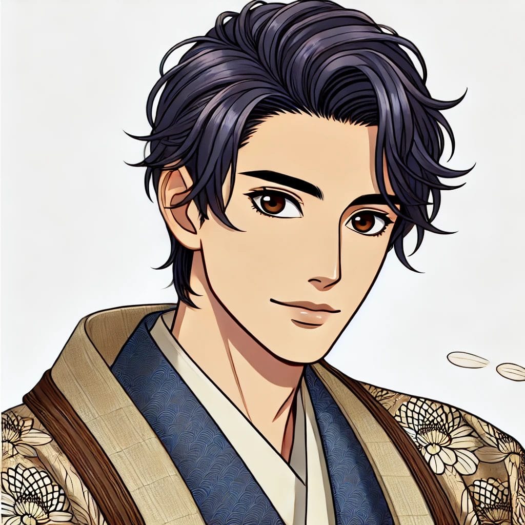 The Tale of Genji Character List 6 Tō-no-Chūjō Portrait Cartoon Art