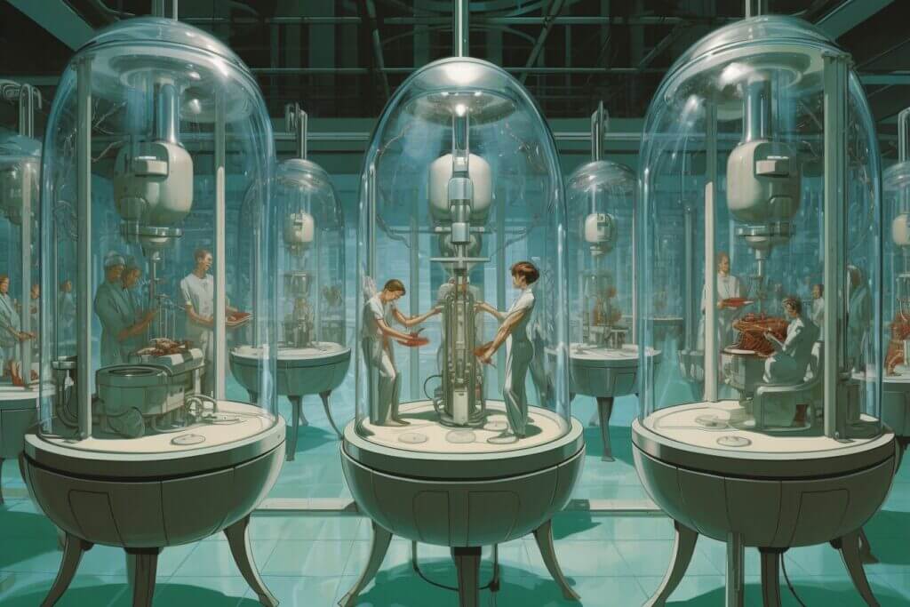 Brave New World by Aldous Huxley Book Cover Illustration