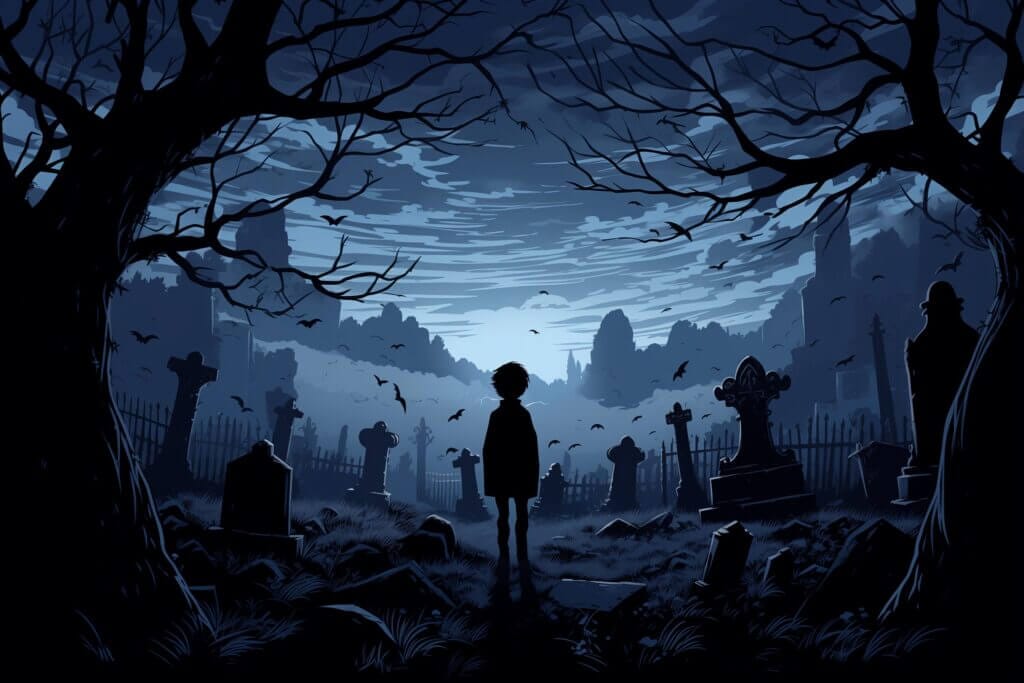 The Graveyard Book by Neil Gaiman Book Illustration Cover