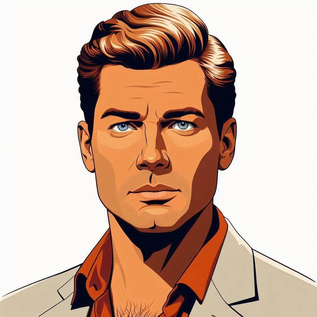 Portrait of Donald Christainsen The White BMW Driver Cartoon Portrait Art