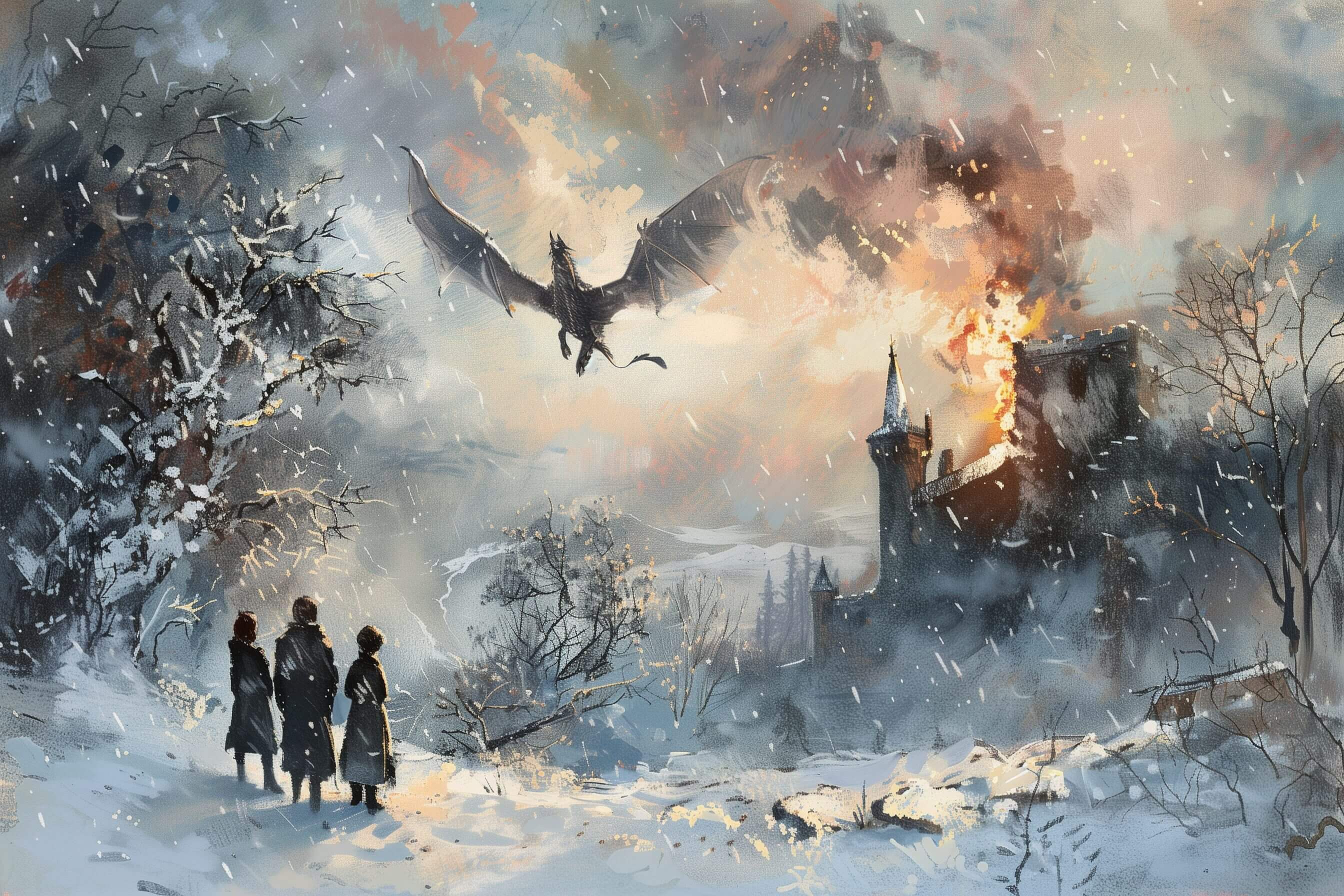 A Game of Thrones by George R. R. Martin Book Cover Illustrated