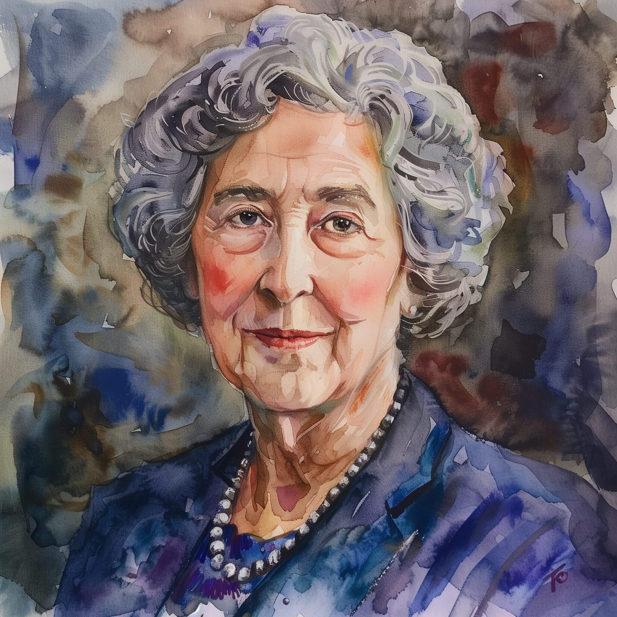 Agatha Christie Author Portrait Digital Art